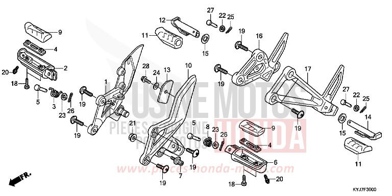 STEP for CBR250R ABS ASTEROID BLACK METALLIC (NHA35) from 2011